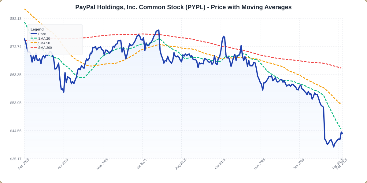 Price with Moving Averages Chart for PYPL - Chart ID price-ma-PYPL-1771945385543-zydn4fxxk